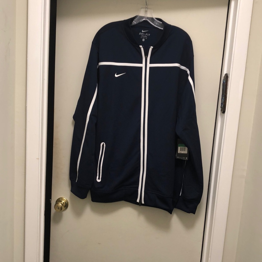 Nike navy blue Windbreaker Jacket with White Accents